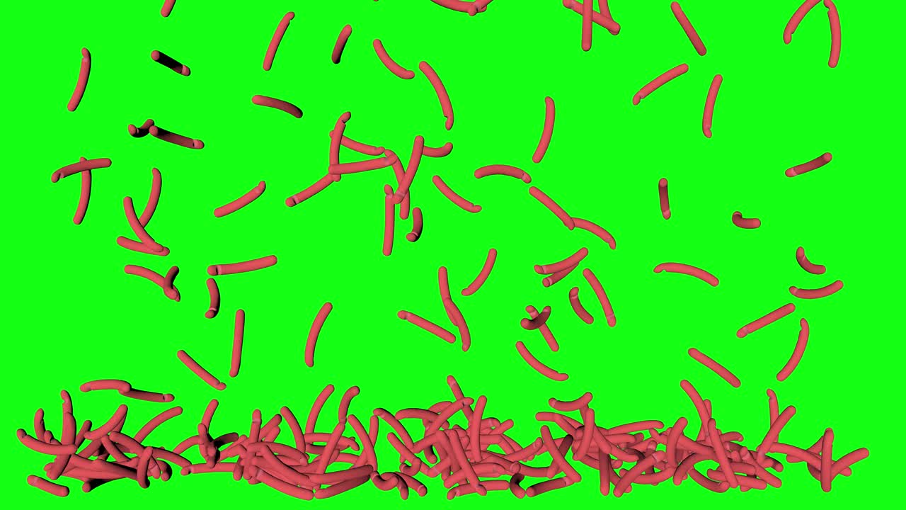 Green screen raw sausage hot dog falling