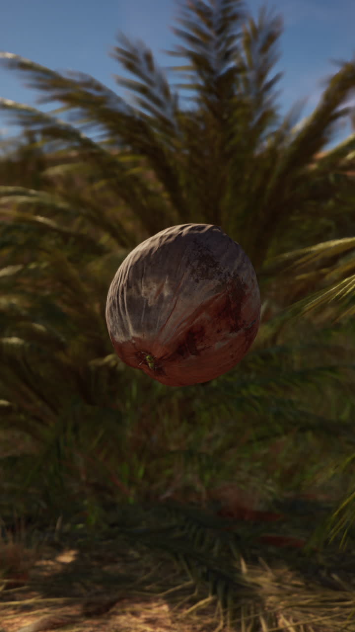 coco flotante en un oasis del desierto