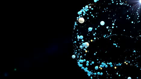 sphere particles background. abstract particles design. loop