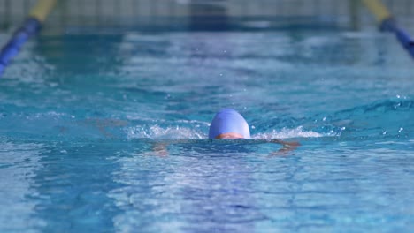 swimmer training in a swimming pool