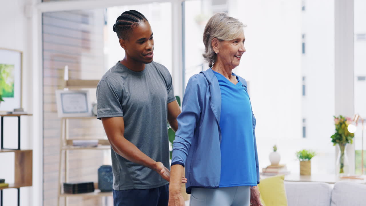 Rehabilitation, elderly woman