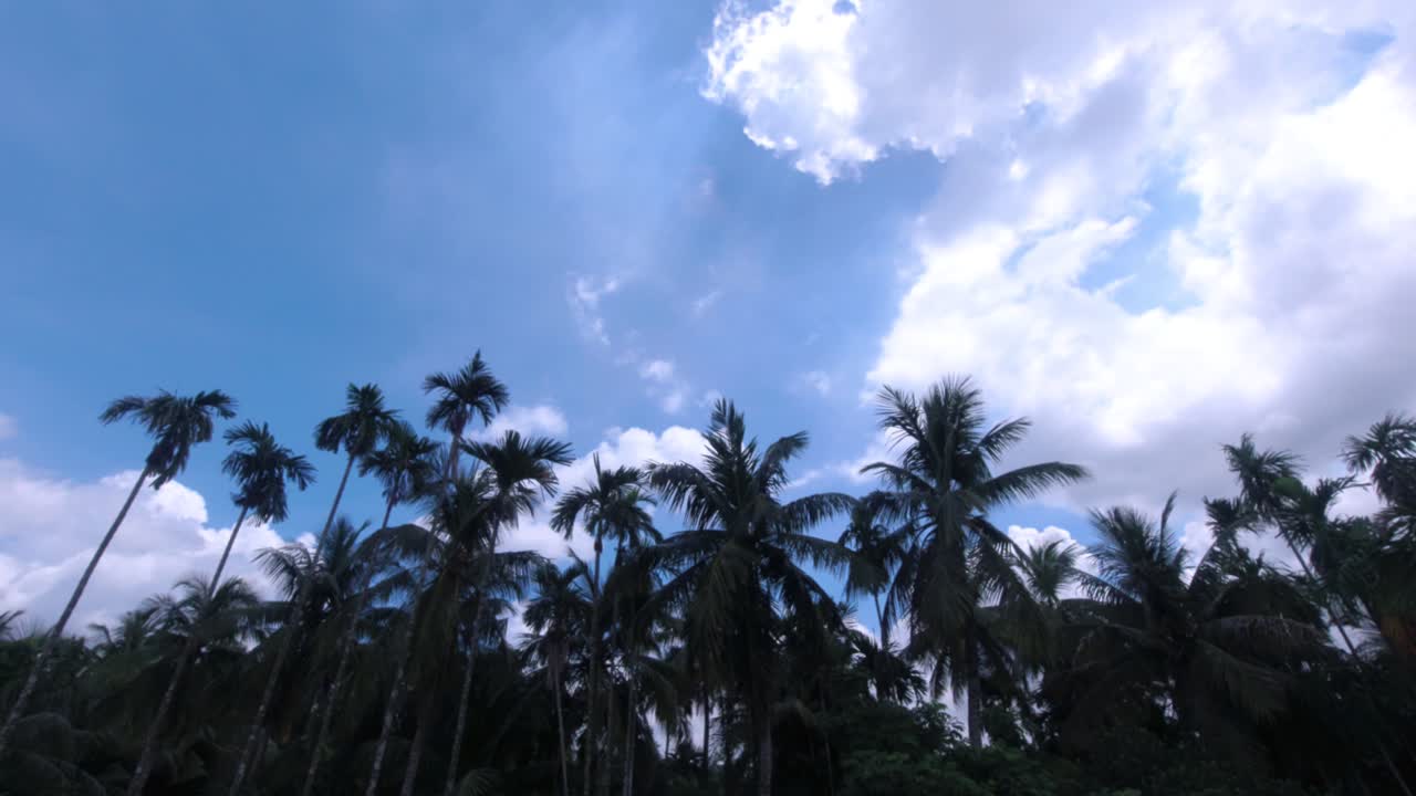 가을 계절에 하늘에서 움직이는 구름