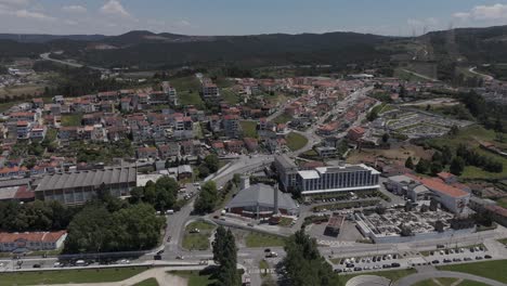 aerial - perafita church and urban surroundings in northern portugal