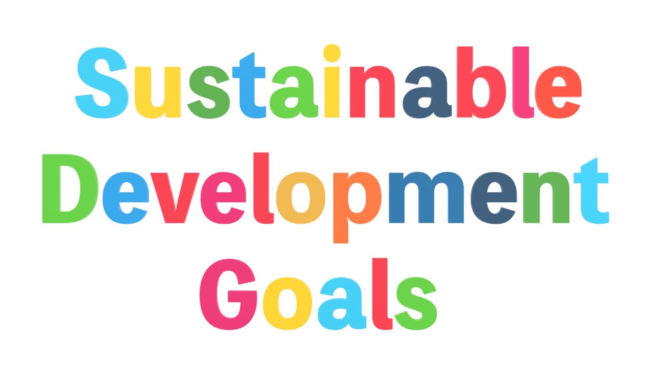 Loop animation with SDGs logo swinging (white background)