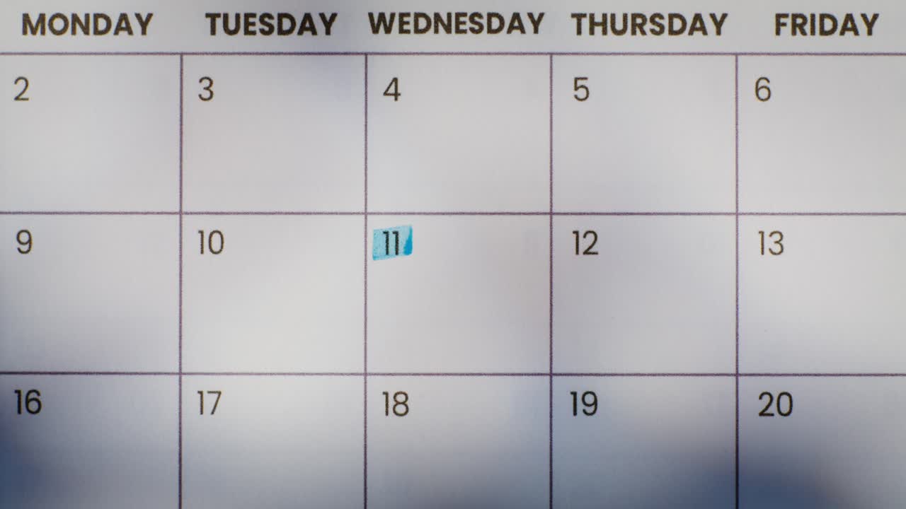 Marking a date on a calendar