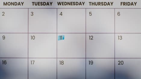 marking a date on a calendar