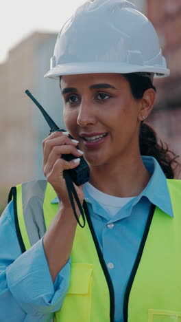 woman engineer communicating on site