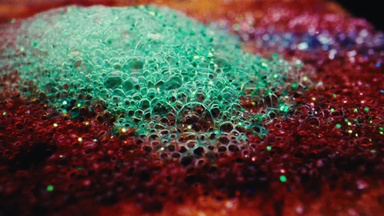 Colorful Soap Bubbles with Glitter