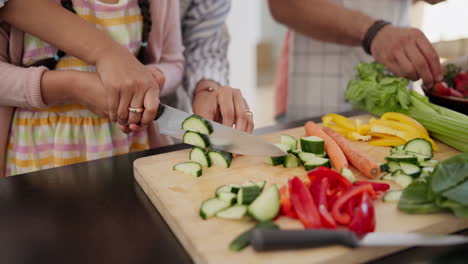 cooking, vegetables and hands of kid