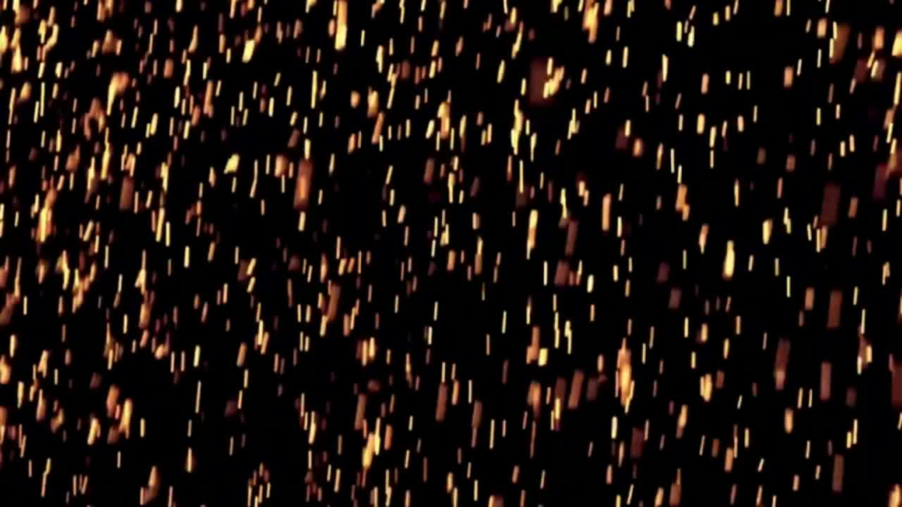 Falling fire sparkles motion graphics with night background