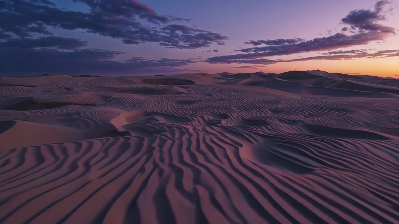 puesta de sol sobre las dunas de arena