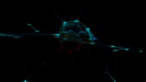 block chain network and programming concept on technology background.