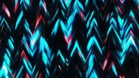 abstract geometric pattern with blue, red, and black zigzags