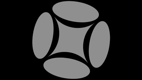 graphic object in black and white with stroboscopic and hypnotic effect, which rotates clockwise decreasing the size from full screen to disappearing in the center, in 16: 9 video format