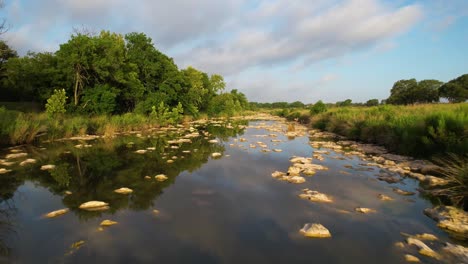 aerial footage of the pedernales river near stonewall texas