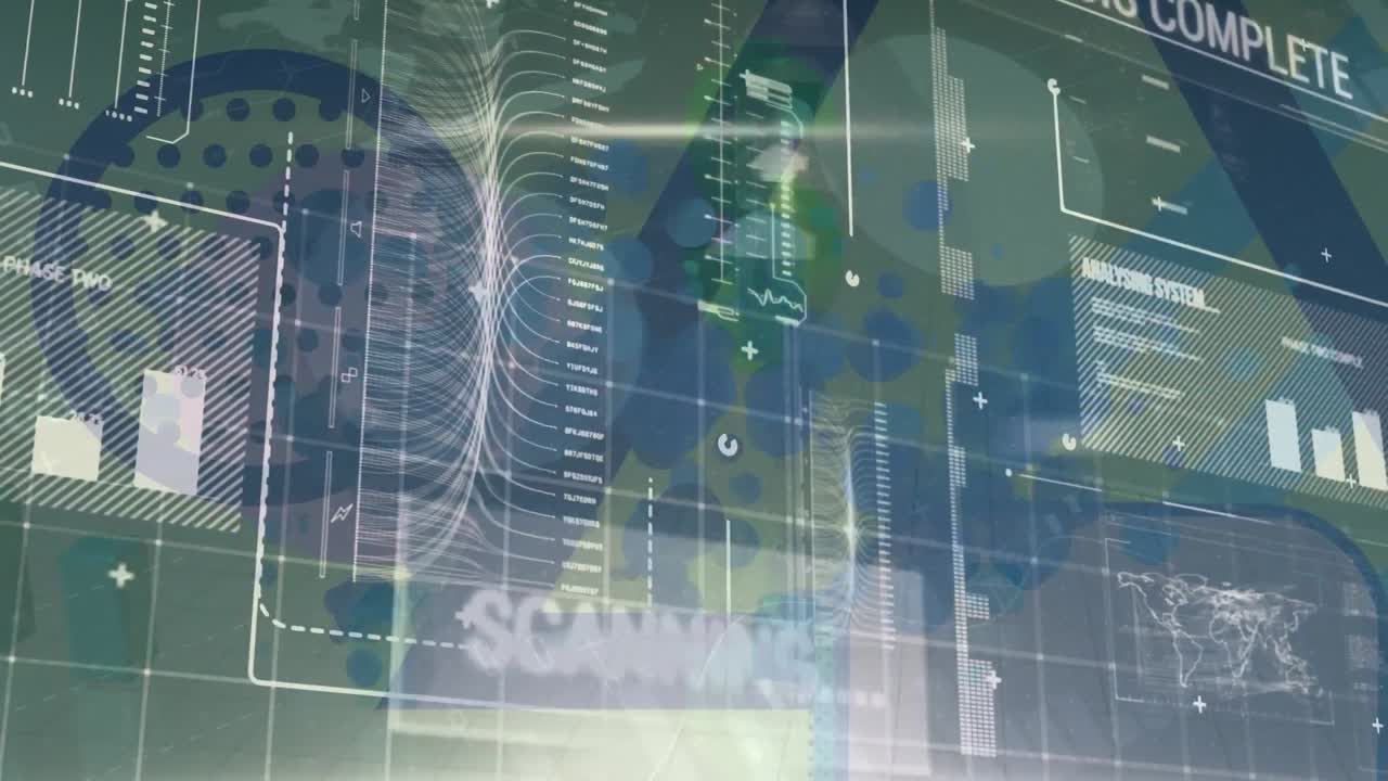 animación del procesamiento de datos en pantalla