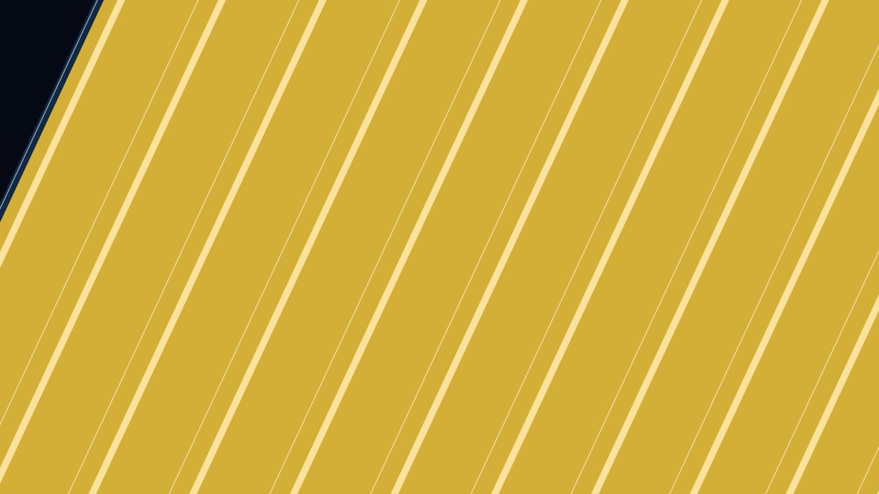 Grafica in movimento astratta con strisce diagonali dorate e sfondo scuro