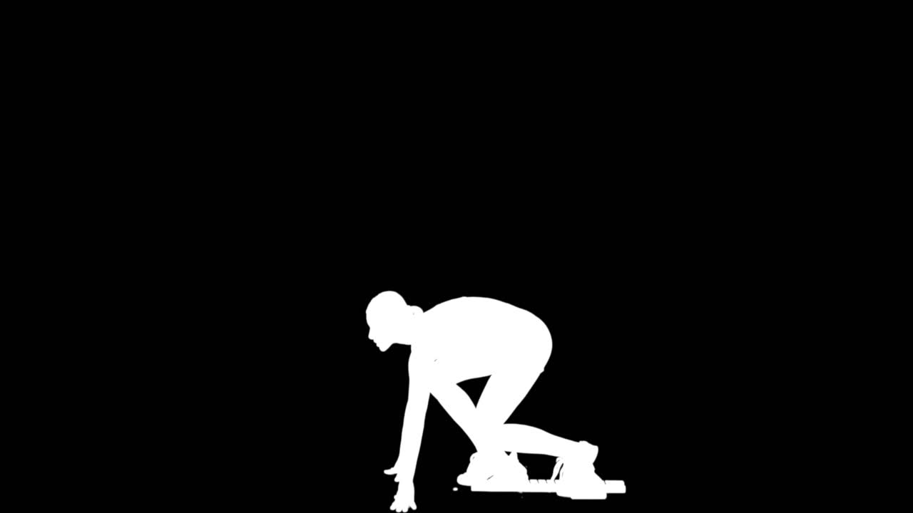 스포츠 여자 의 디지털 비디오 는 경주 를 준비 하고 있다