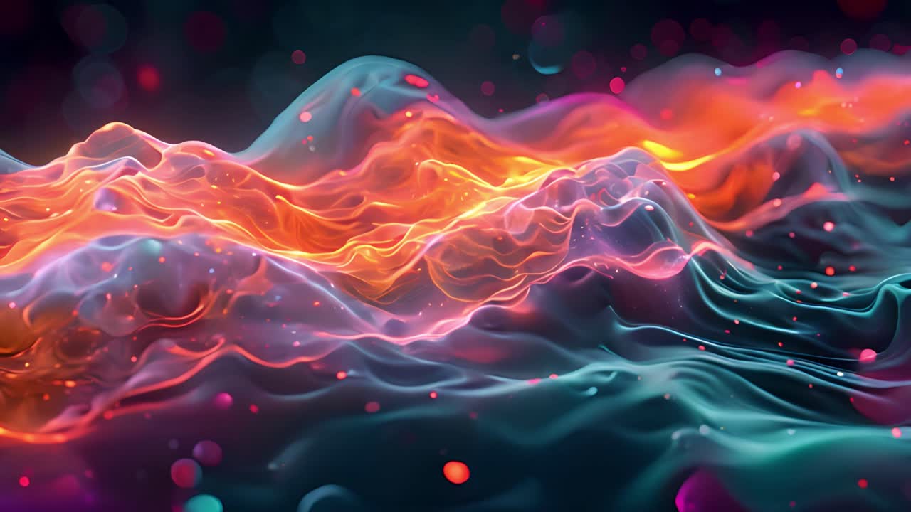 Vibrant Abstract Light Waves and Bokeh Background