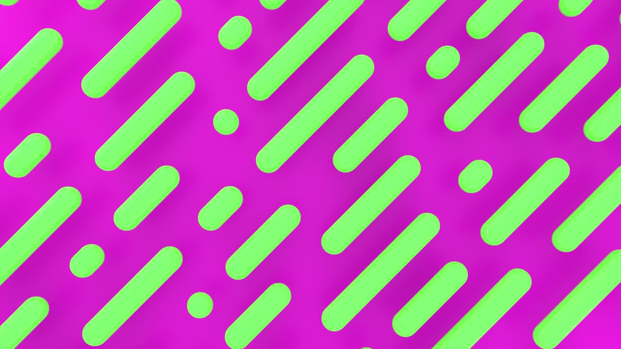 formas verdes en movimiento geométricas, fondo rosa abstracto en minimalismo. fondo de patrón de rayas. diseño de movimiento, patrón de líneas. para promociones y presentaciones. animación en bucle 3d sin costuras 4k
