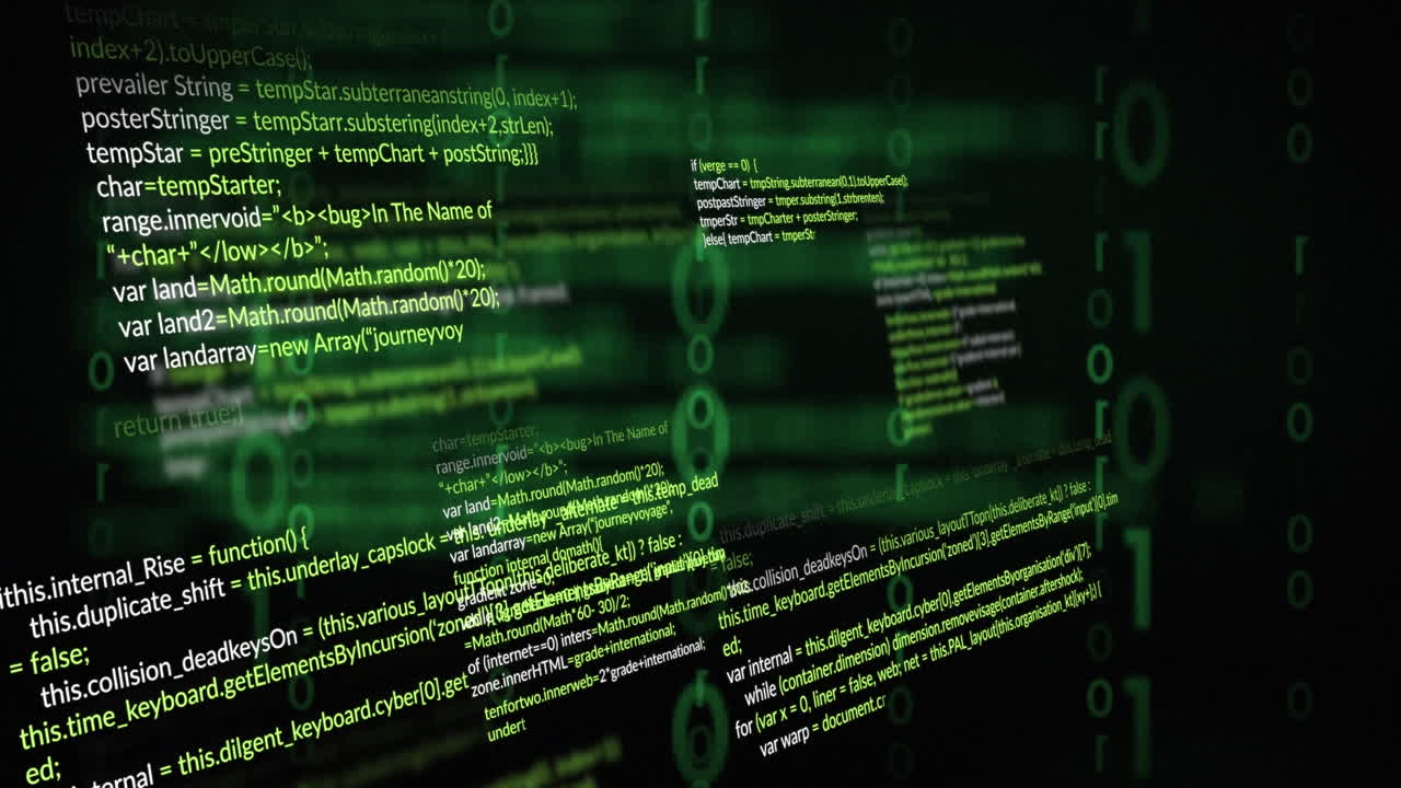 animação de codificação binária e processamento de dados