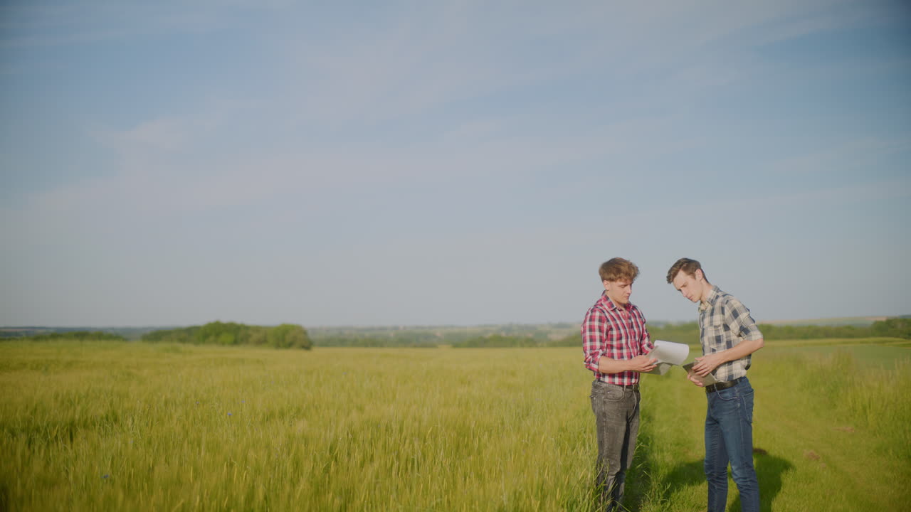 Two Farmers Discuss Terms of Lease and Cooperation in Field