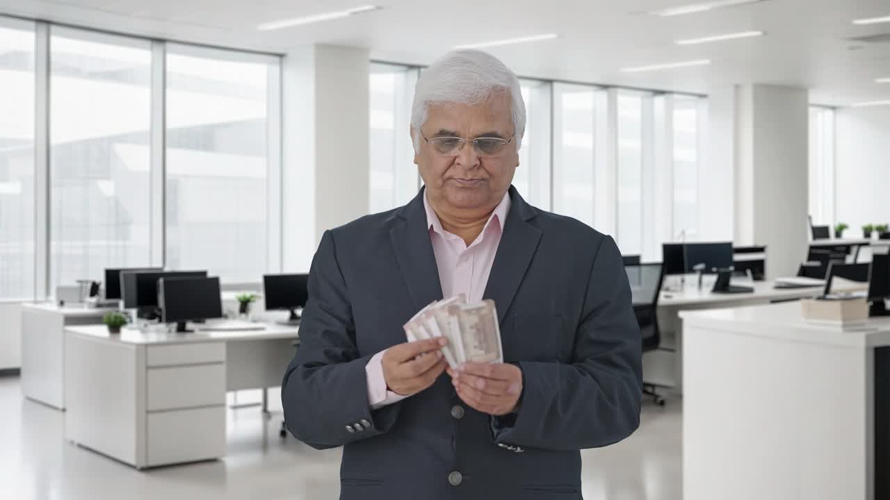 Indisk seniorleder teller penger