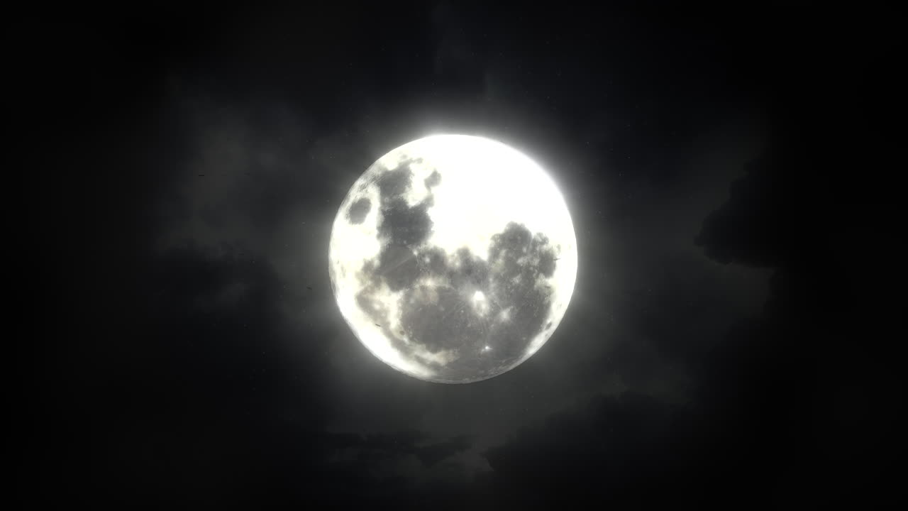 Fundo de animação místico de Halloween com lua escura e nuvens 6