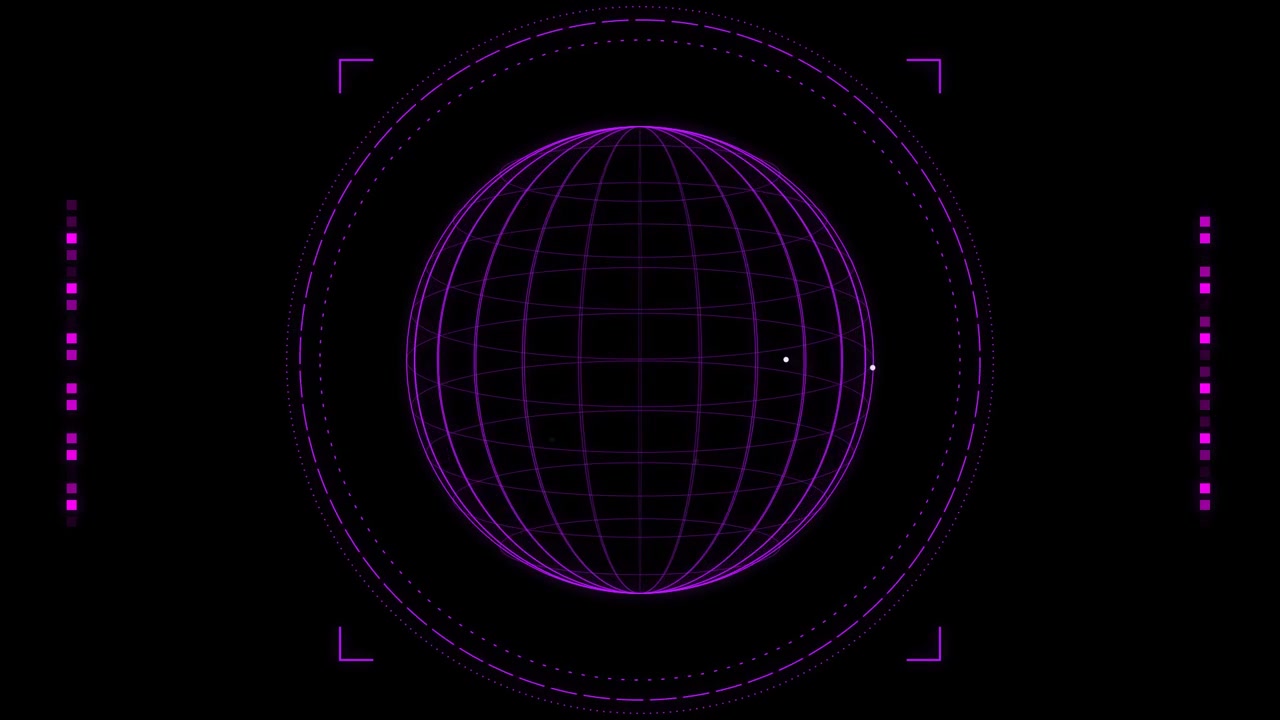 Interfaccia di Globo Digitale con Sfera Wireframe Rotante