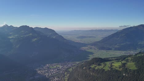 stunning aerial view of a valley in the swiss alps