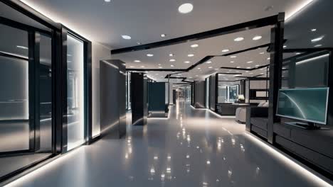 modern showroom corridor