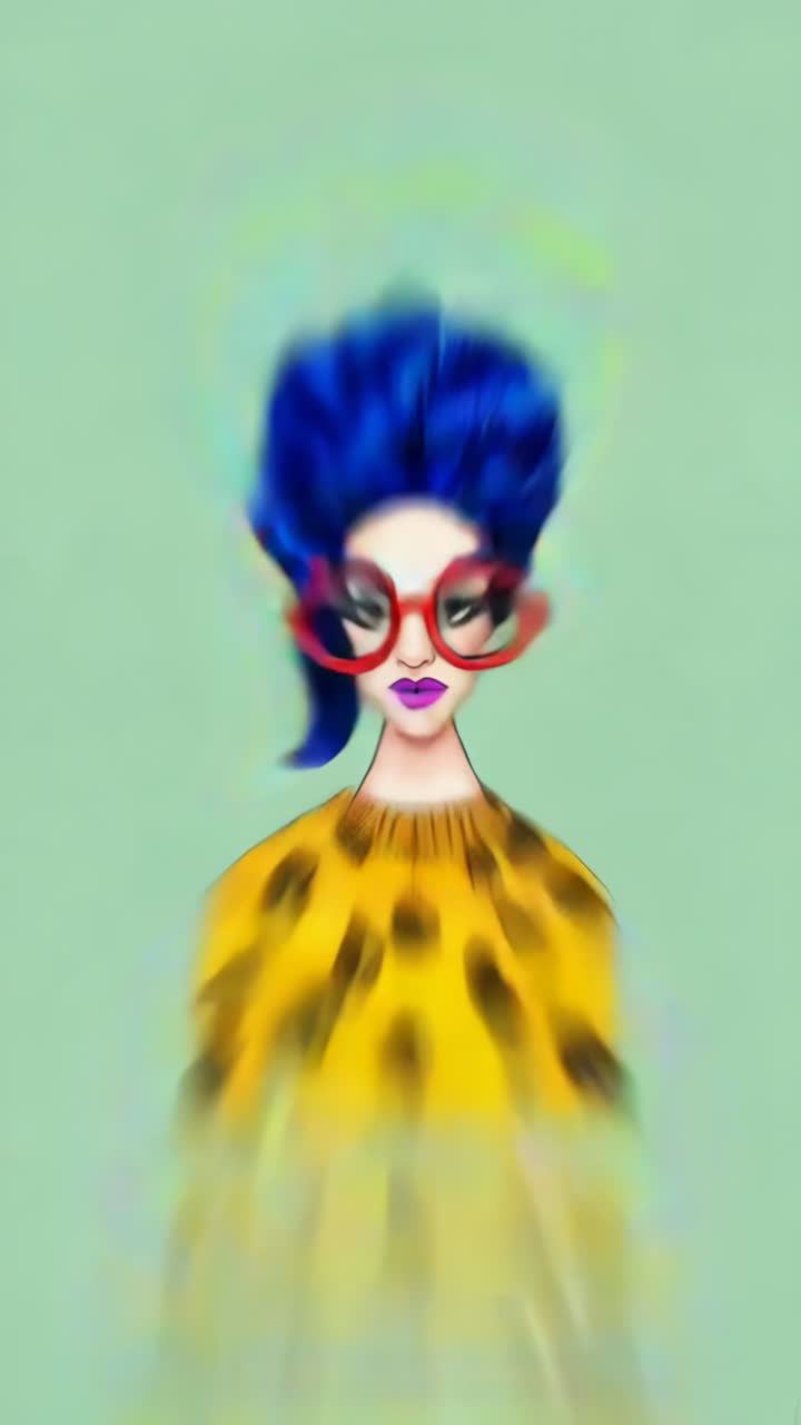 Illustrations of Stylized Characters with Beards and Glasses