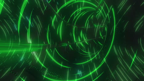 animación de rastros de luz sobre el túnel digital