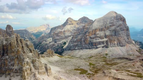 mountains of tofana di rozes during summer in belluno, dolomites, italy