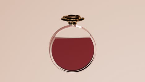 perfume in a beautiful round glass bottle