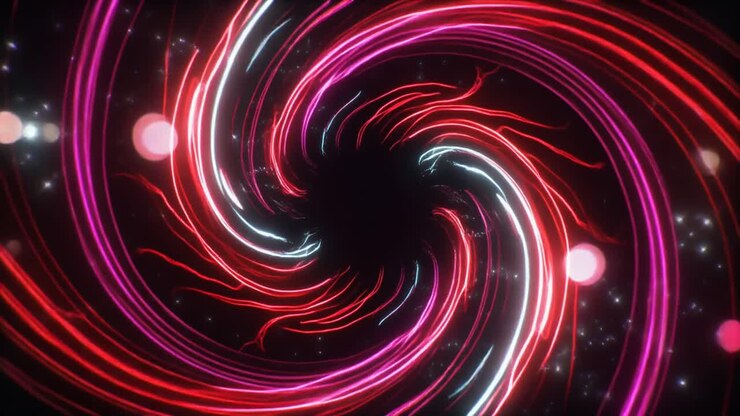 Abstract Swirling Neon Light Spiral Tunnel Animation