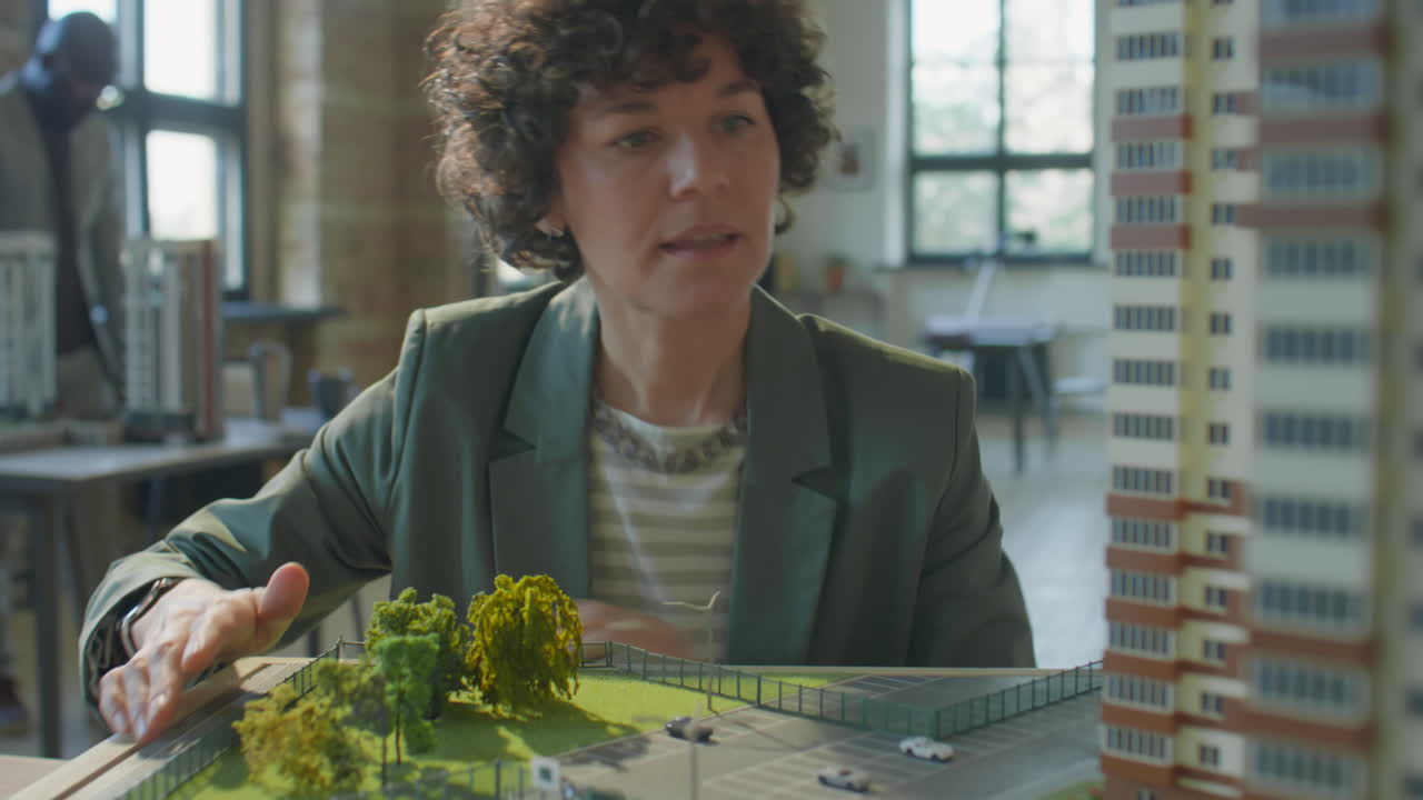 Architect working on an urban development model