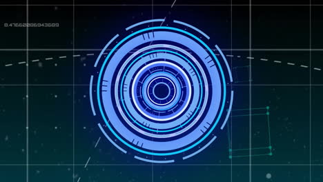animación del escaneo del alcance y el procesamiento de datos sobre un fondo oscuro
