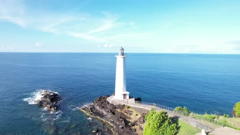 lighthouse at vieux-fort, the southernmost point of guadeloupe, caribbean sea