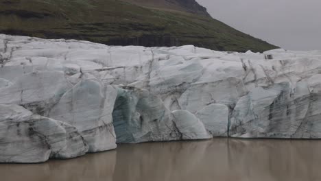 iceland glacier close up with video panning left to right