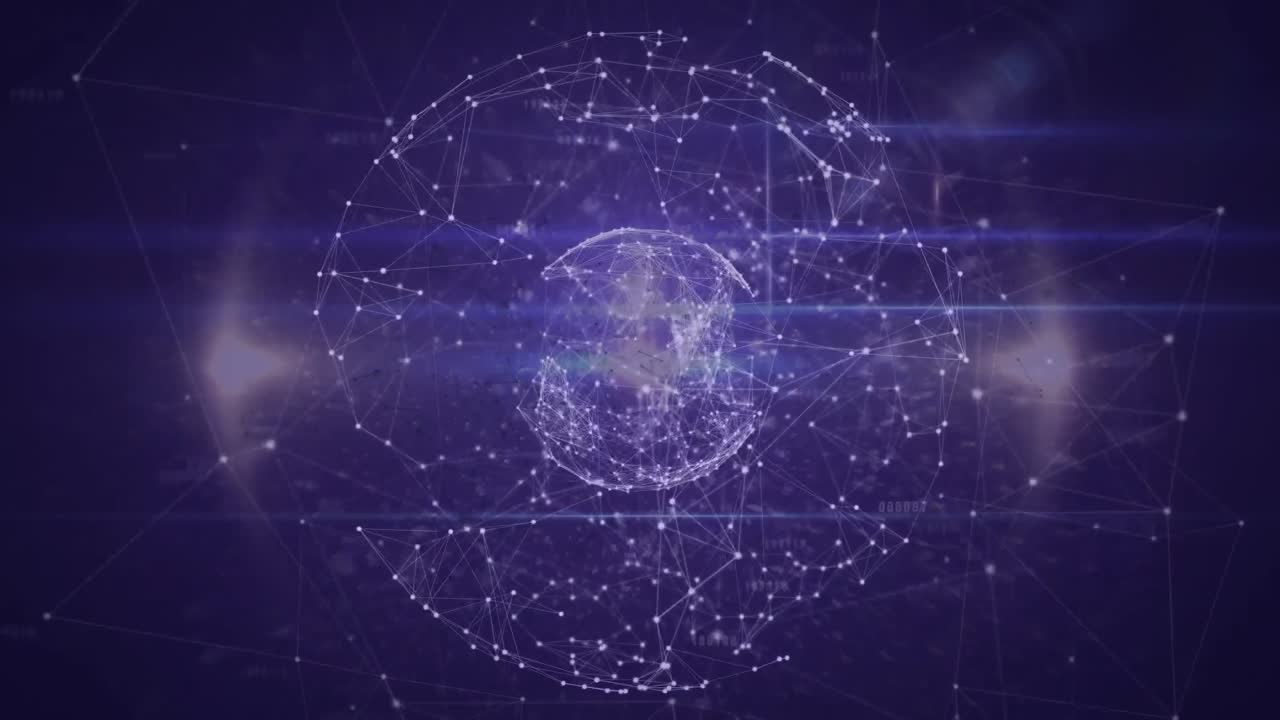 animación del globo con una red de conexiones