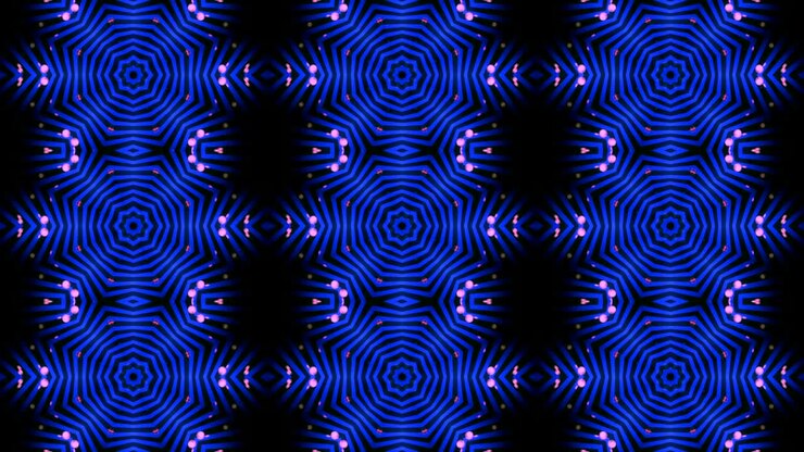 Luzes de discoteca abstratas em caleidoscópio, Animação, Renderização, Fundo, Loop