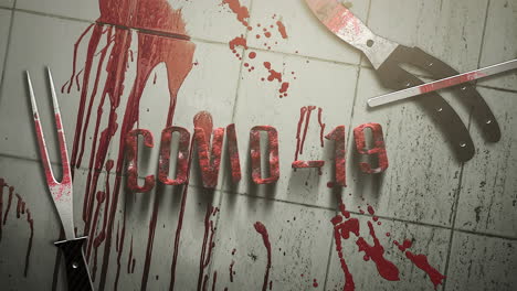 animated text covid-19 and horror background