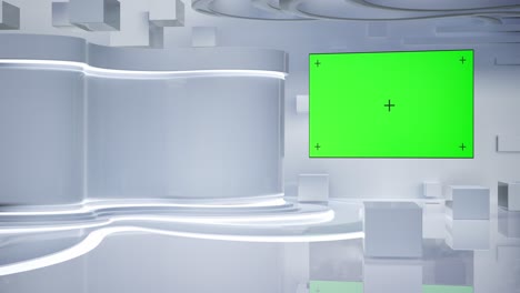transmisión de noticias, estudio virtual 3d con pantalla verde de tv, experiencia en transmisión de noticias dinámicas