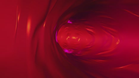 red golden tunnel, tunnel flight, sci-fi pharynx or intestines or veins of alien or predator. 3d, seamless loop