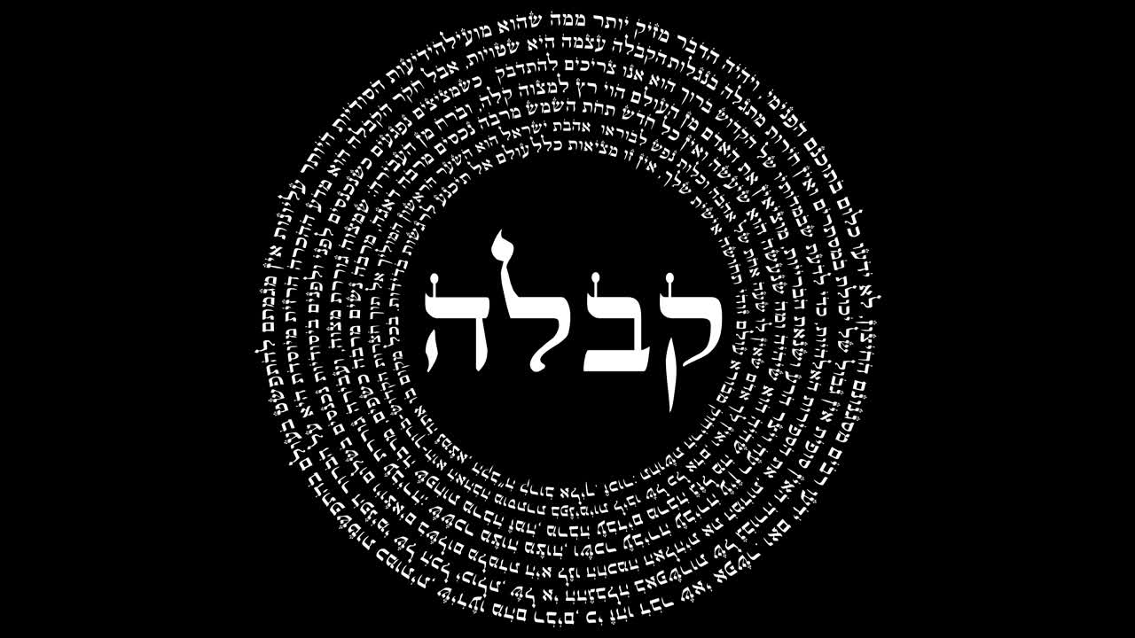 la palabra cábala rodeada de palabras de sabiduría hebrea