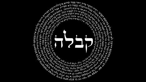 la palabra cábala rodeada de palabras de sabiduría hebrea