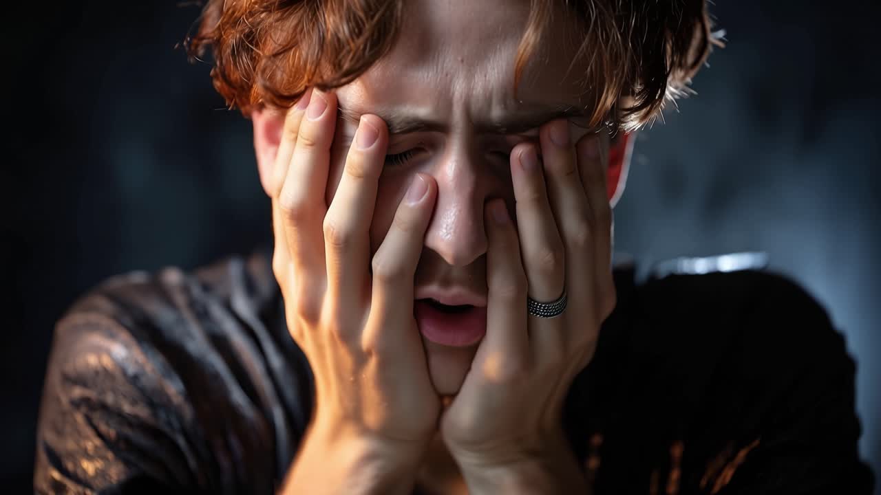 Emotional Struggle and Reflection: A Journey from Despair to Insight Captured in Two Frames of a Young Man's Introspection and Self-Discovery