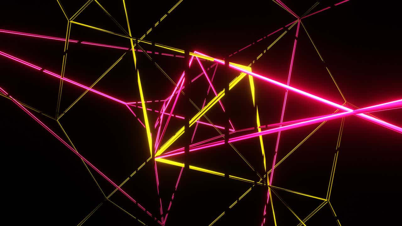 astrazione di un ciclo vj di linee color neon lampeggianti.