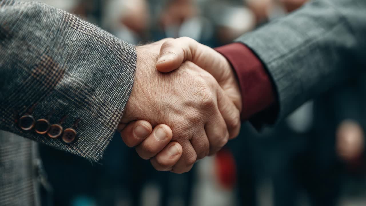 A Moment of Agreement: Two Professionals Engaging in a Handshake Signifying Trust, Partnership, and Collaboration in a Business Setting